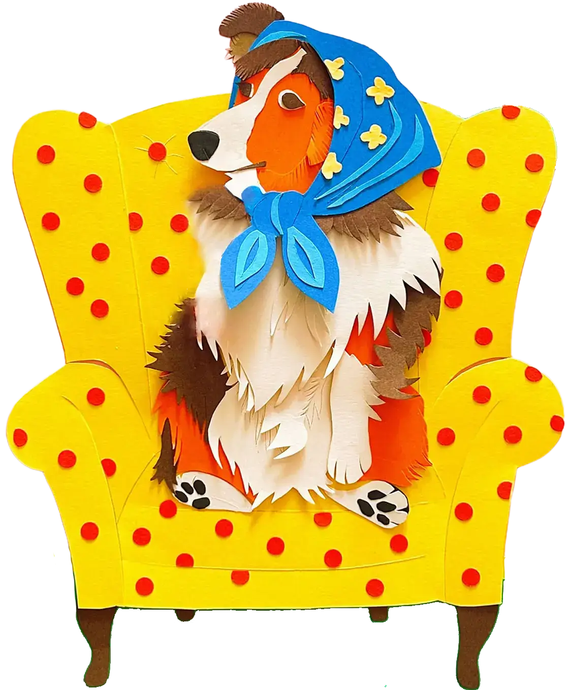 cachorro sentado na poltrona